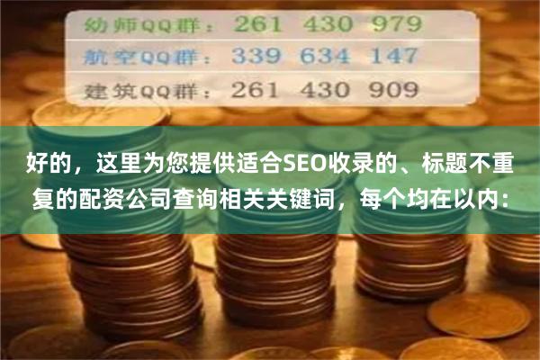 好的，这里为您提供适合SEO收录的、标题不重复的配资公司查询相关关键词，每个均在以内：